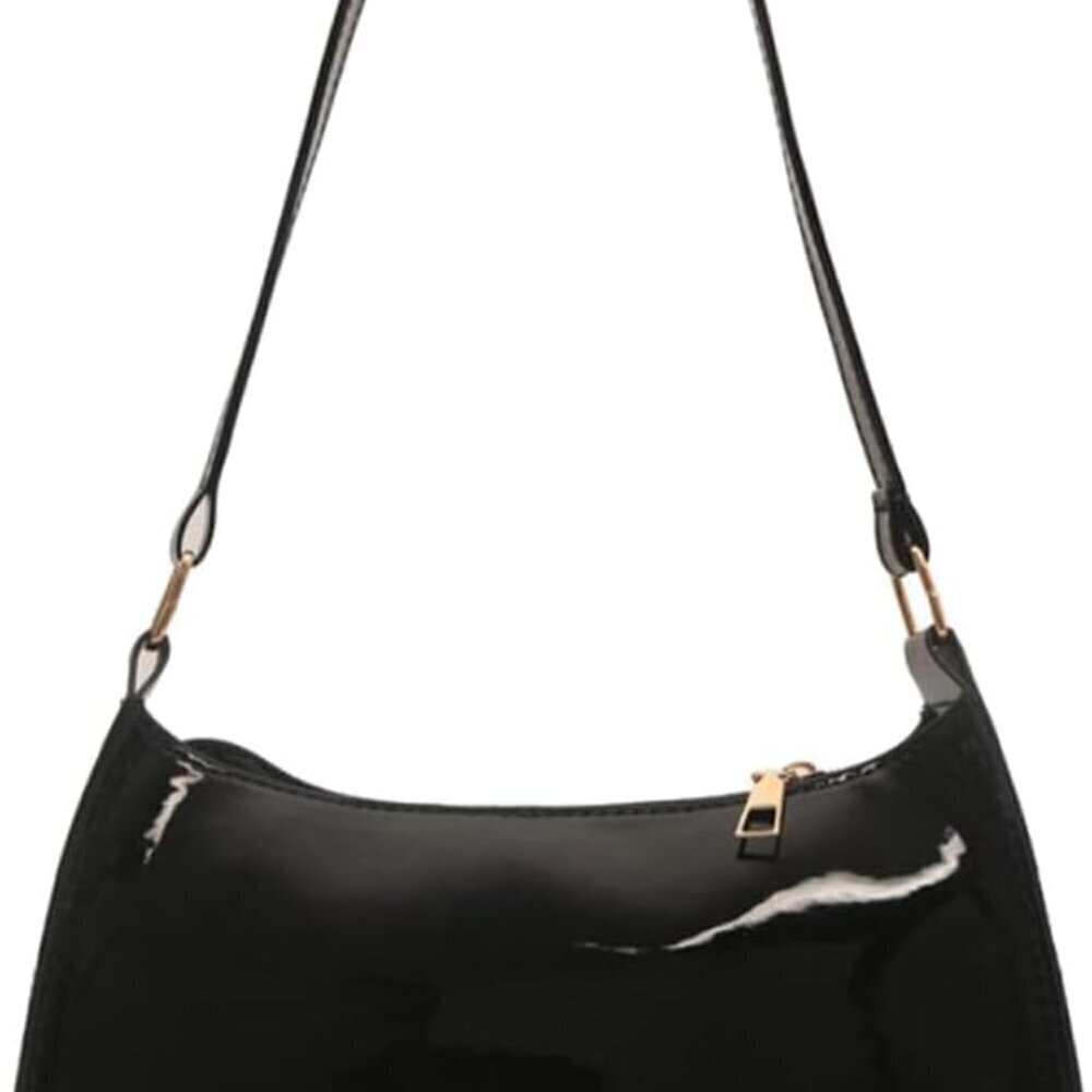 Patent Leather Clutch Purse Shiny Evening Handbags for Women Armpit Shoulder Bag